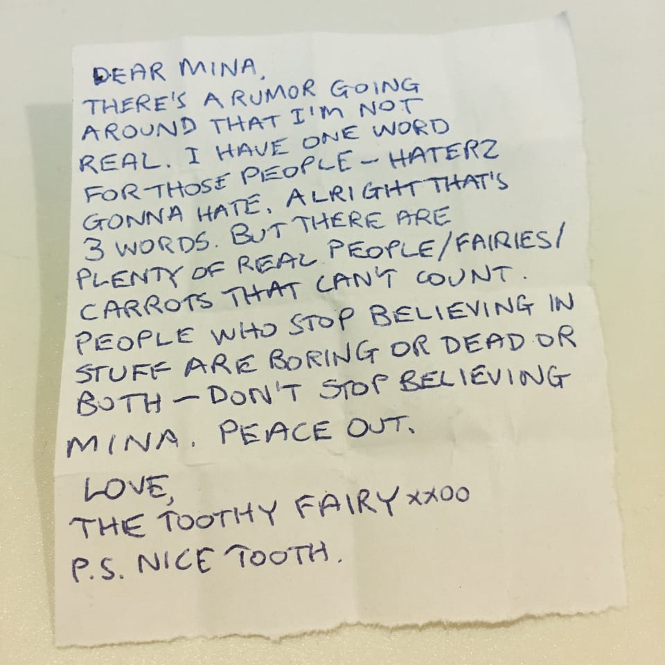Regarding the Tooth Fairy, Easter Bunny and Santa Claus